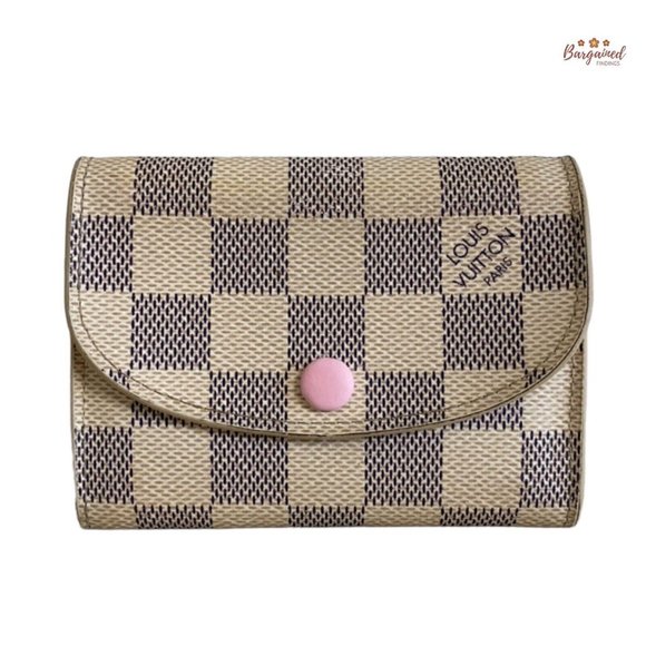 Authentic Louis Vuitton Damier Azur Coated Canvas Leather Rosalie Coin Purse - Picture 1 of 12